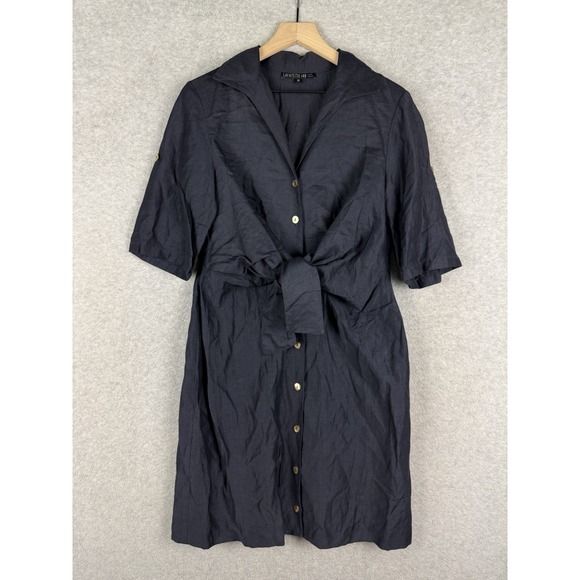 Lafayette 148 New York Dresses & Skirts - Lafayette 148 Dress Womens 10 Blue Linen Wool Beach Nautical Preppy Party